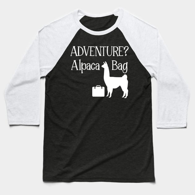 Adventure Alpaca Bag Llama Baseball T-Shirt by LotusTee